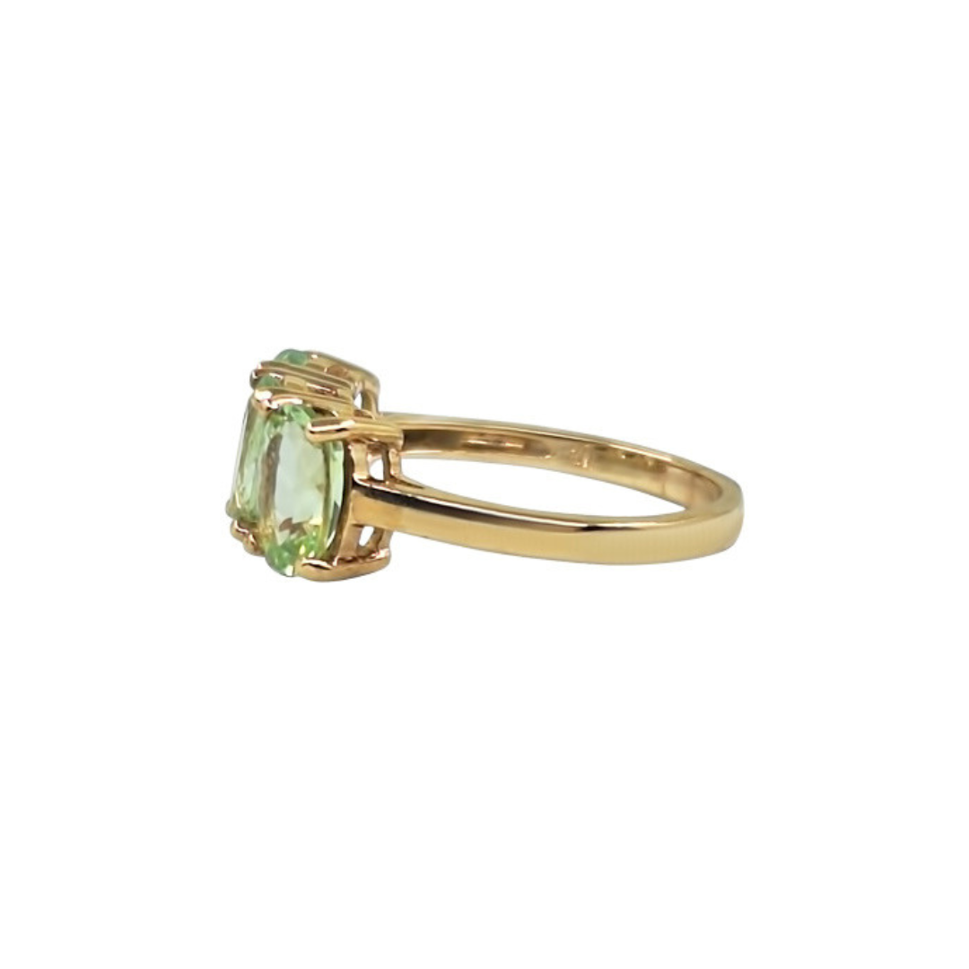 9ct Yellow Gold Prasiolite 3 Stone Ring