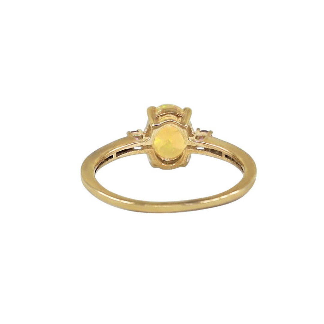 9ct Yellow Gold Opal & Garnet Ring