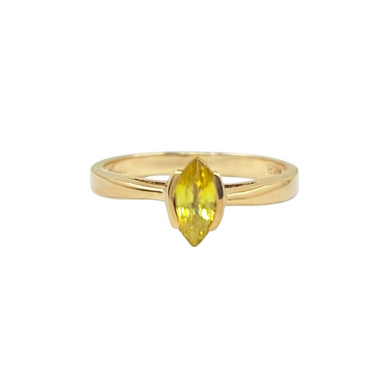 9ct Yellow Gold Marquise Citrine Solitaire Ring