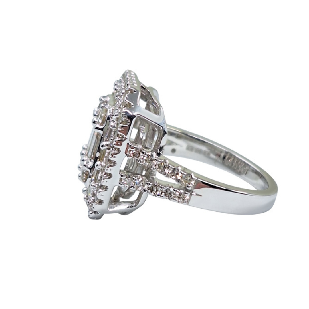 9ct White Gold Diamond Cluster Ring 2.35ct