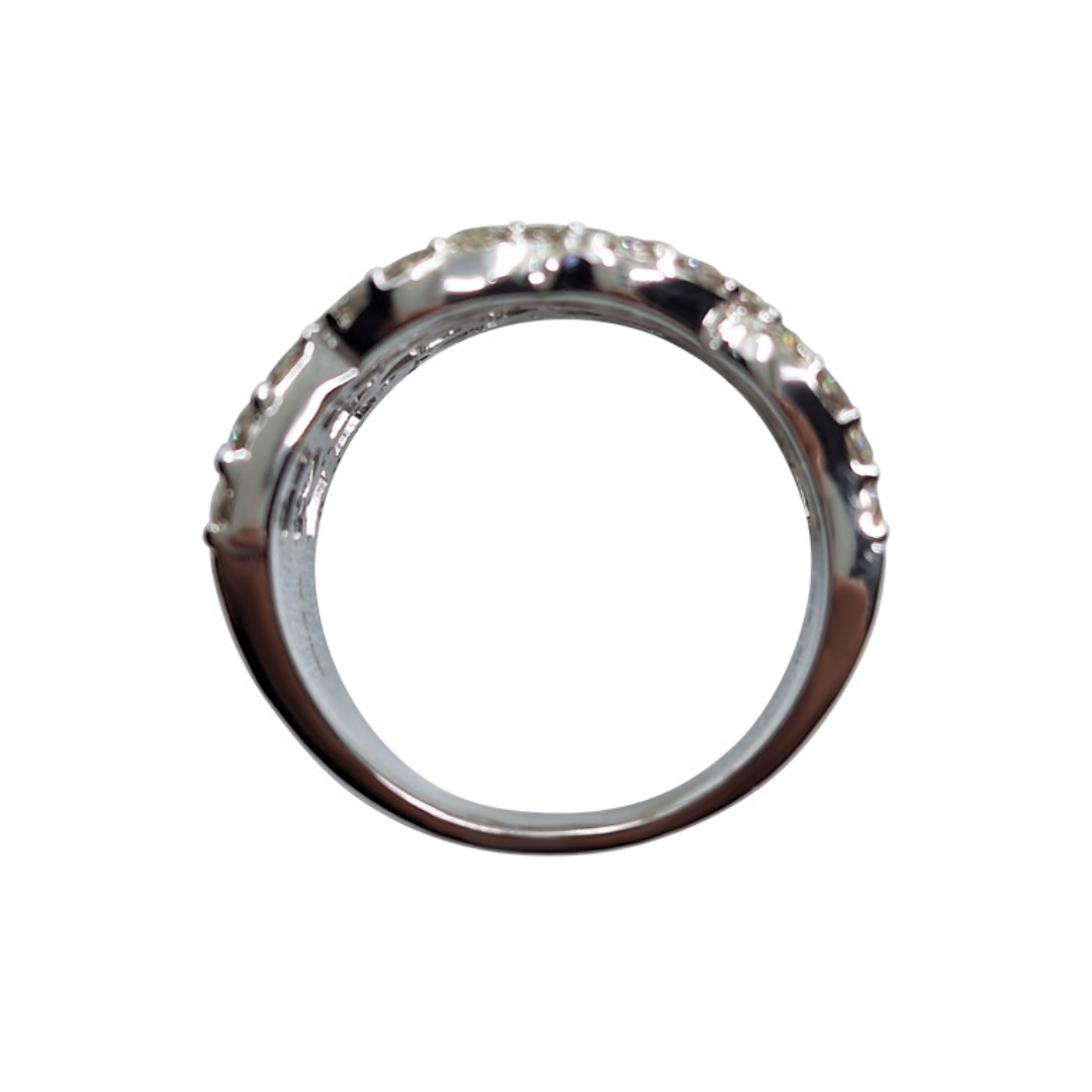 9ct White Gold Baguette Diamond Band Ring 3ct