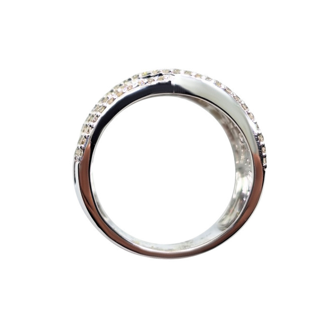 9ct White Gold Baguette & Round Diamond Band Ring 2.1ct