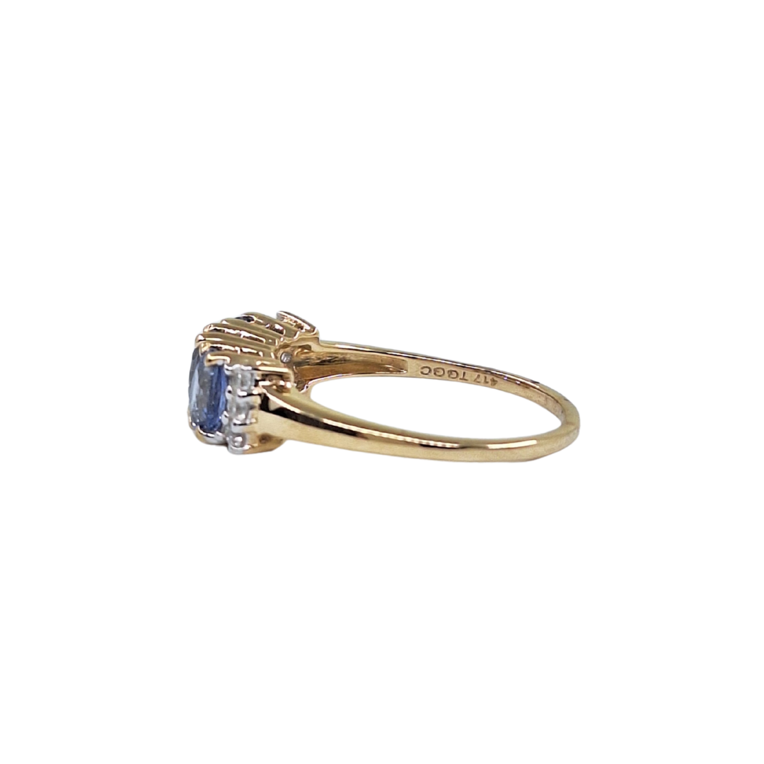 9ct Yellow Gold Tanzanite & Diamond Ring