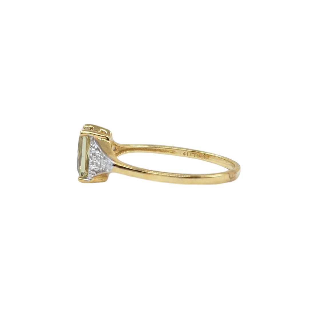 9ct Yellow Gold Csarite Ring