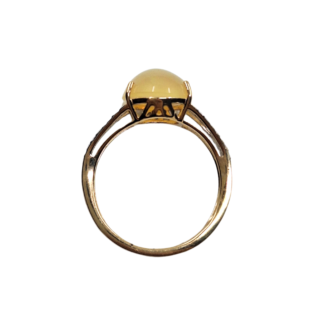9ct Yellow Gold Opal & Diamond Ring