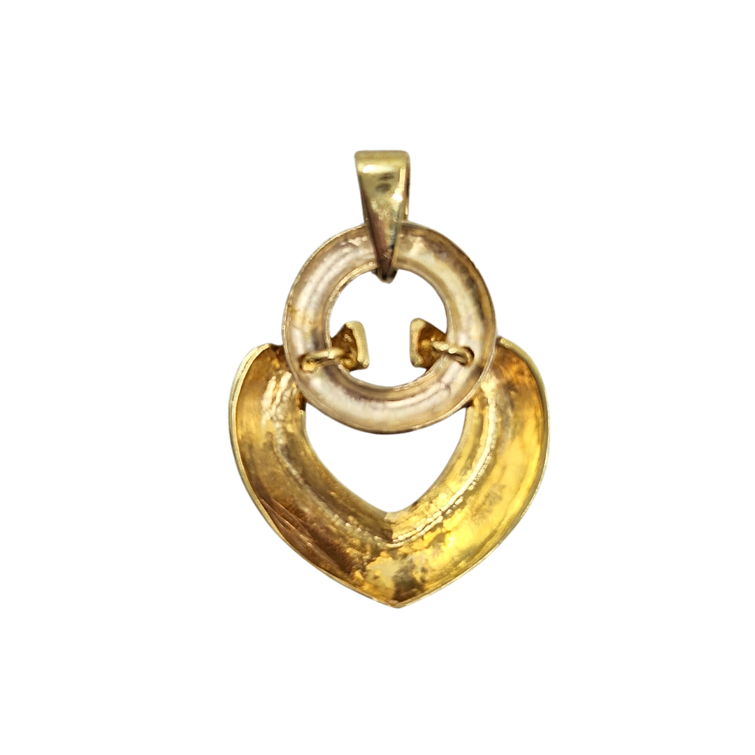 14ct 2 Colour Gold Bvlgari Style Heart Pendant