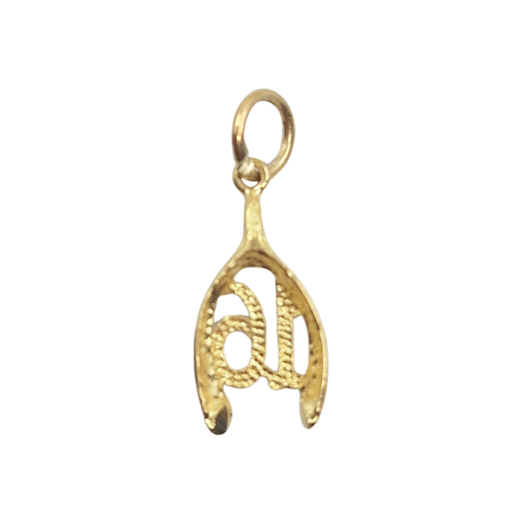 9ct Yellow Gold 16 Wishbone Pendant