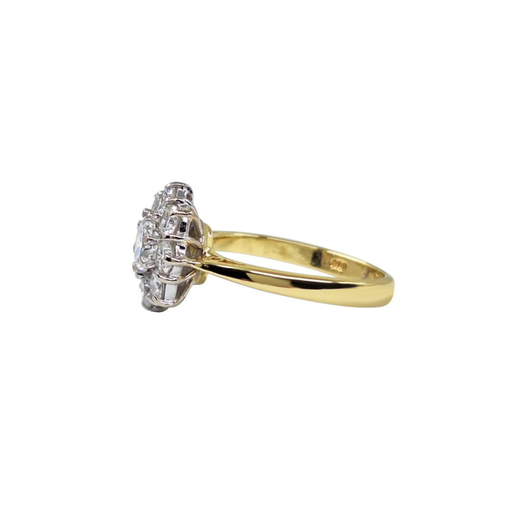 18ct Yellow Gold Diamond Cluster Ring