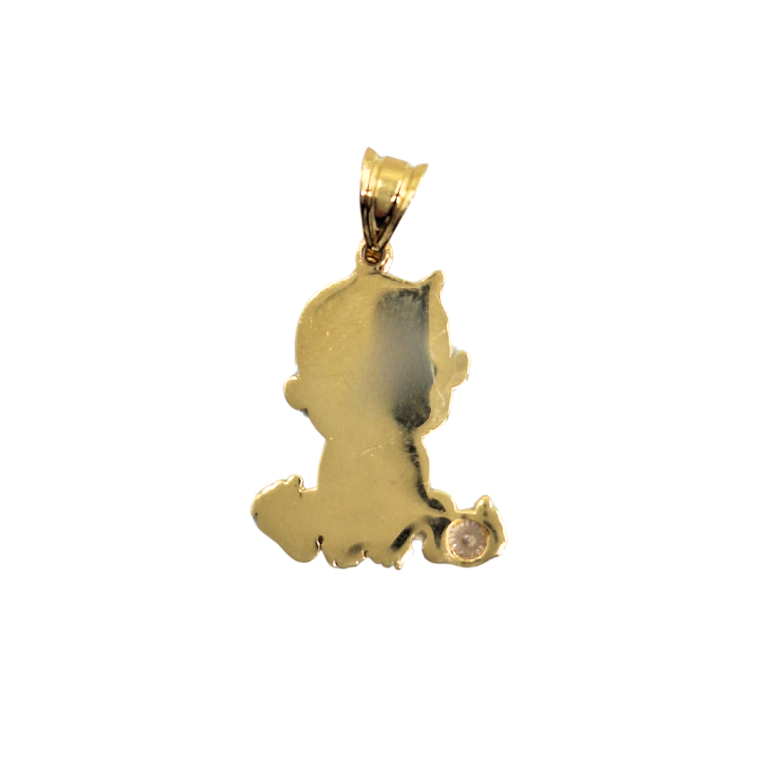 14ct Yellow Gold Cubic Zirconia Baby Pendant
