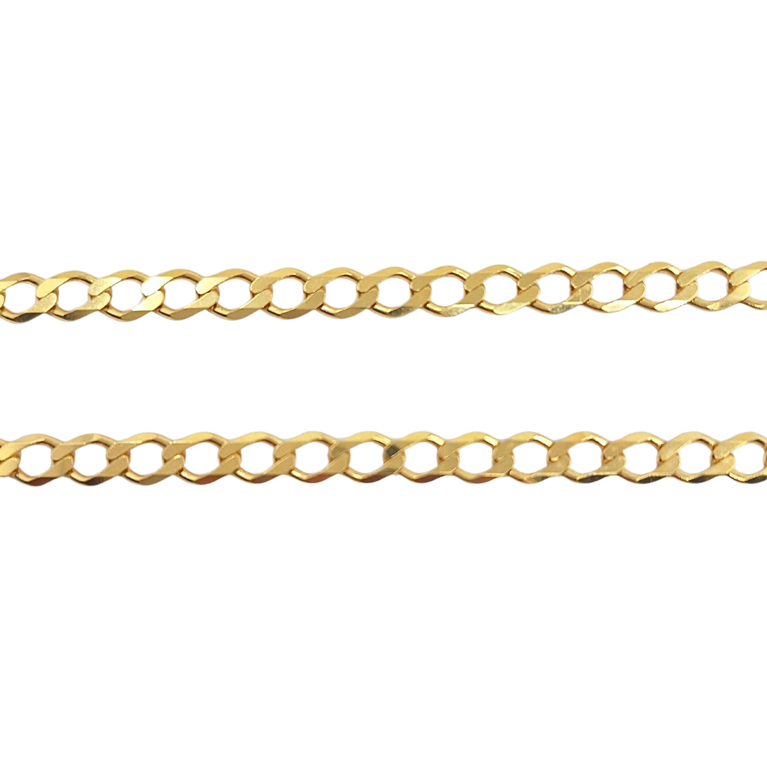 9ct Yellow Gold Curb Chain 22"