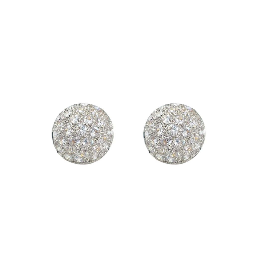 9ct Yellow Gold Cubic Zirconia Domed Cluster Stud Earrings