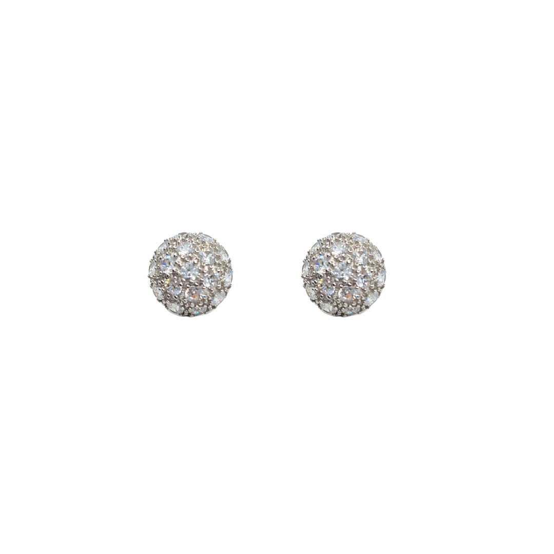 9ct Yellow Gold Cubic Zirconia Domed Cluster Stud Earrings