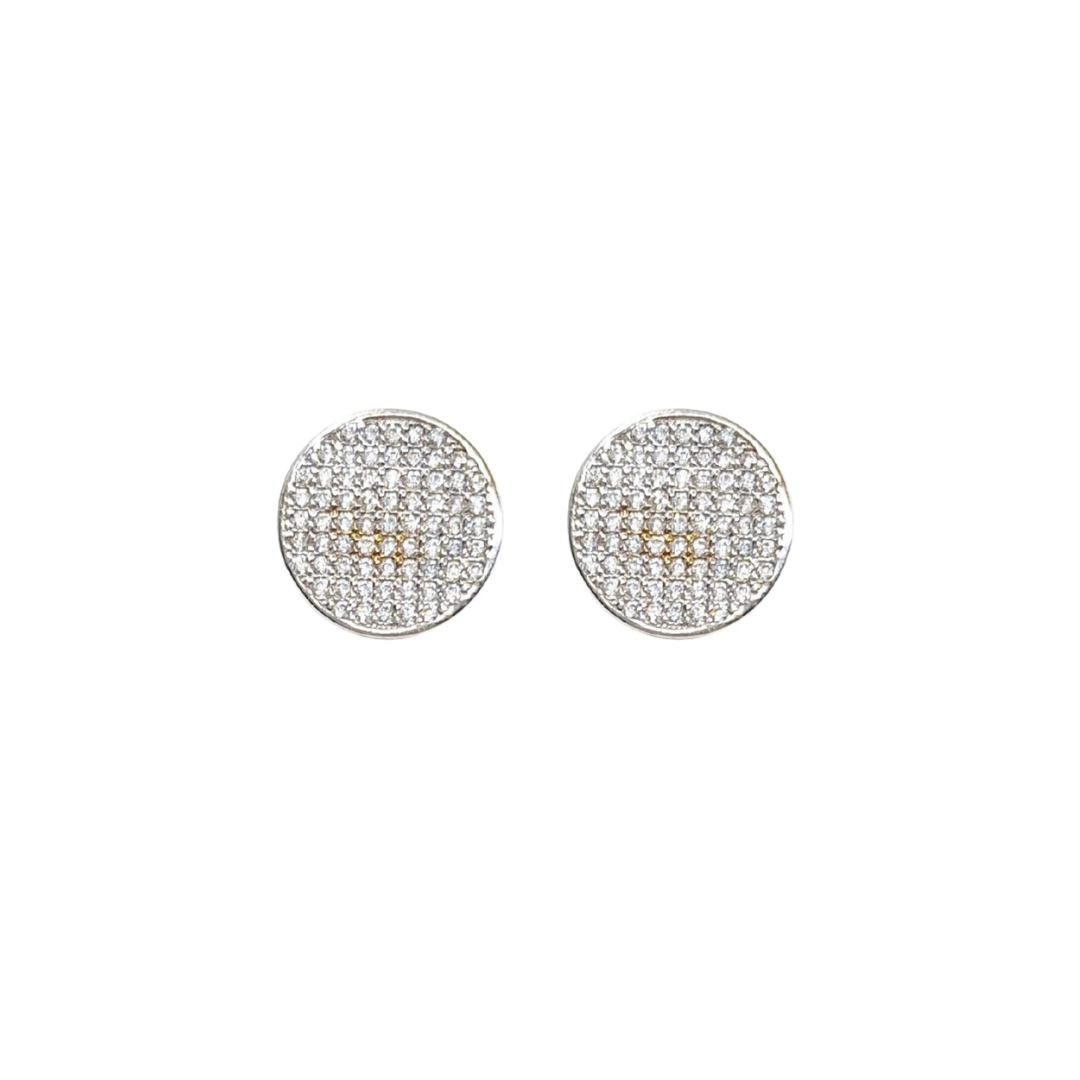 9ct Yellow Gold Round Cubic Zirconia Cluster Stud Earrings