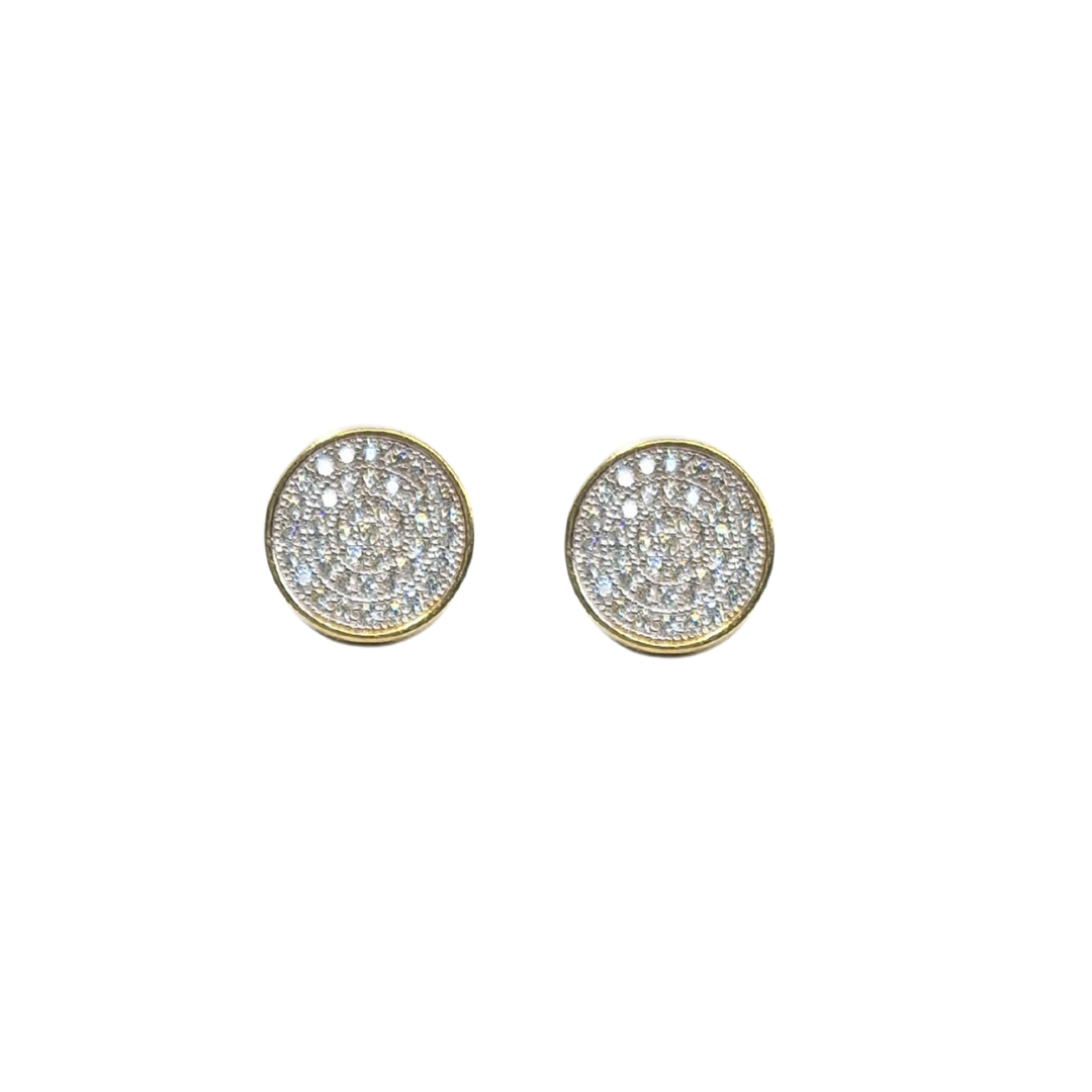 9ct Yellow Gold Round Cubic Zirconia Cluster Stud Earrings