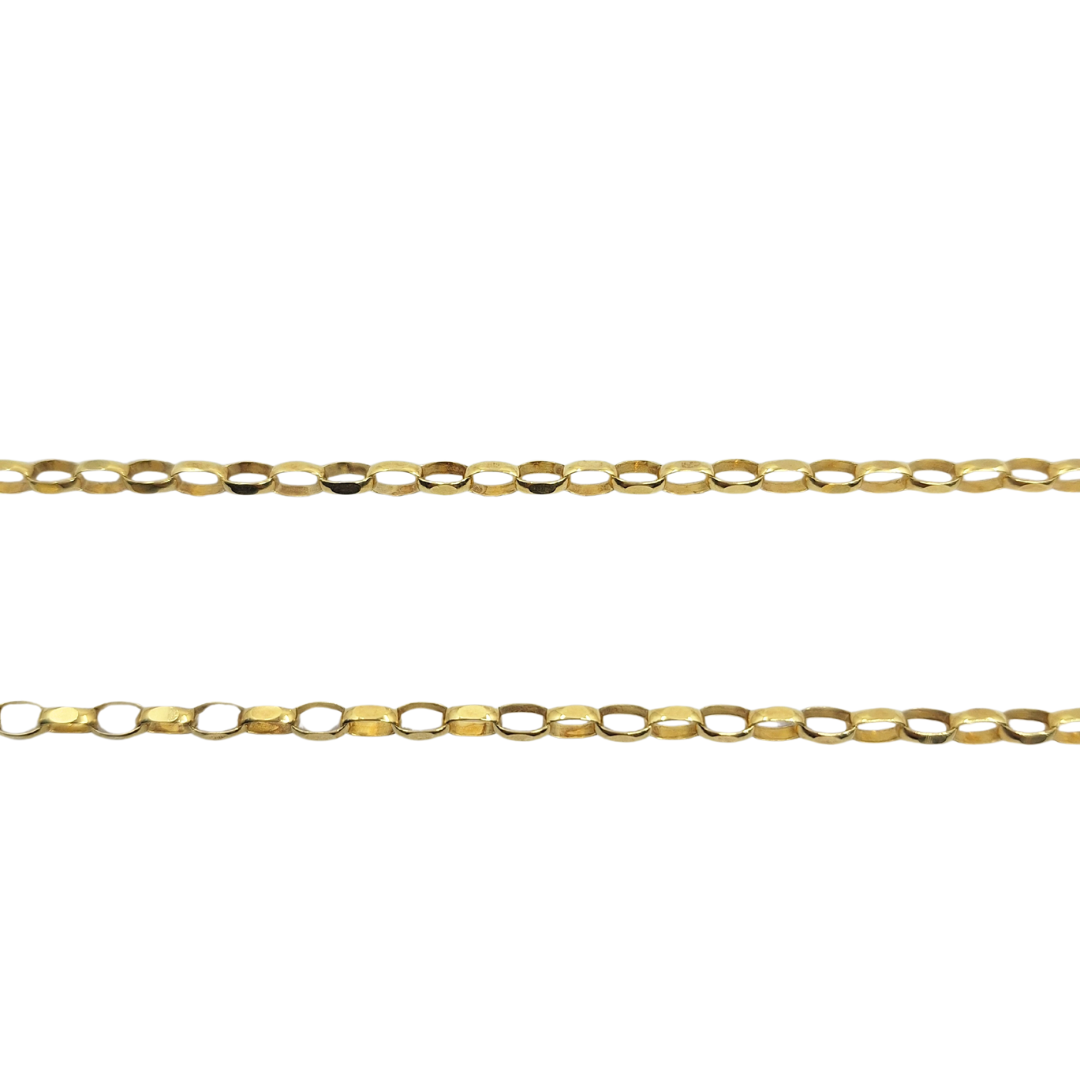 9ct Yellow Gold Oval Link Belcher Chain 22"