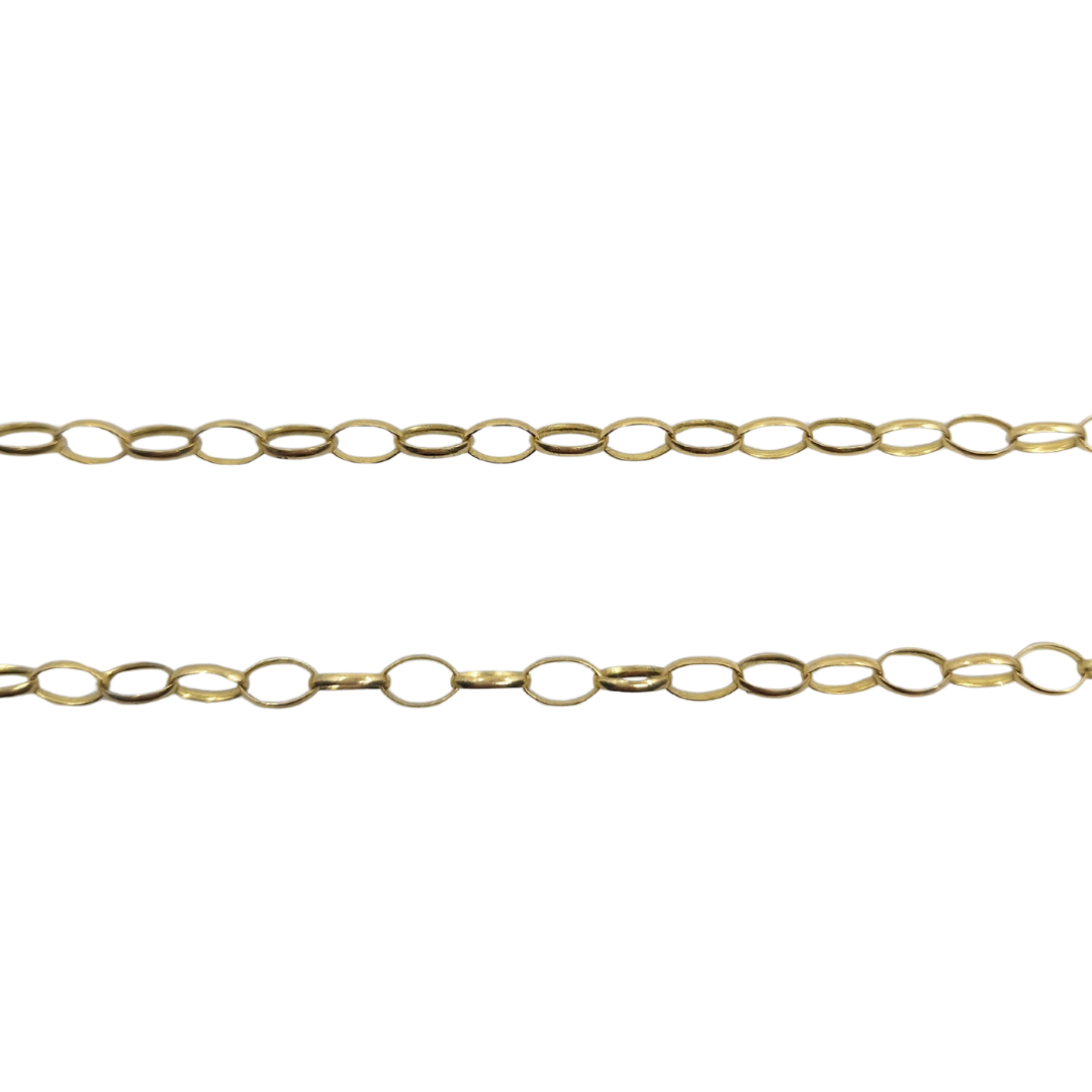 9ct Yellow Gold Oval Link Belcher Chain 24"