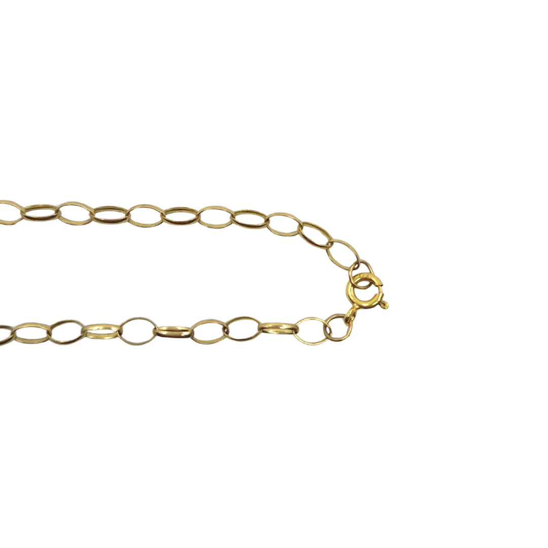 9ct Yellow Gold Oval Link Belcher Chain 24"