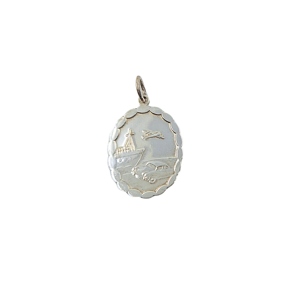 Silver Oval St Christopher Pendant