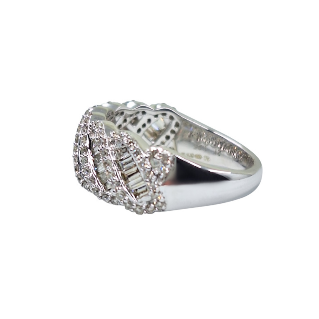 9ct White Gold Baguette Diamond Band Ring 1.25ct