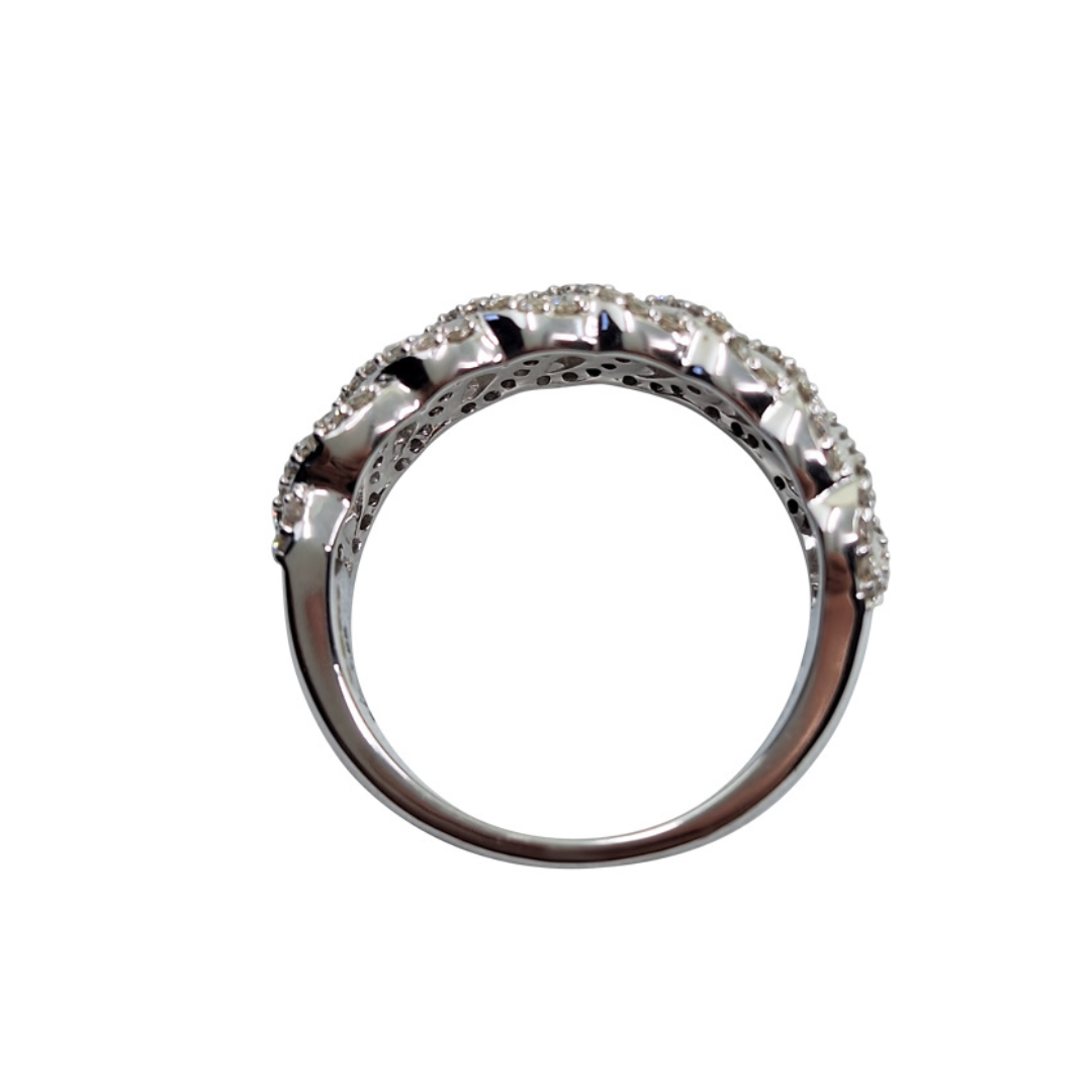 9ct White Gold Baguette Diamond Band Ring 1.25ct