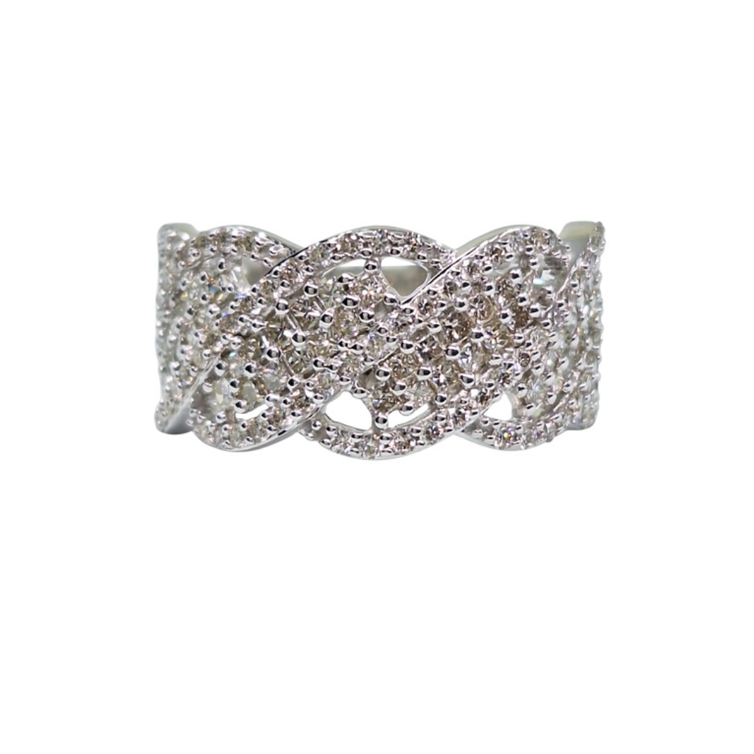 9ct White Gold Diamond Band Ring 1.25ct