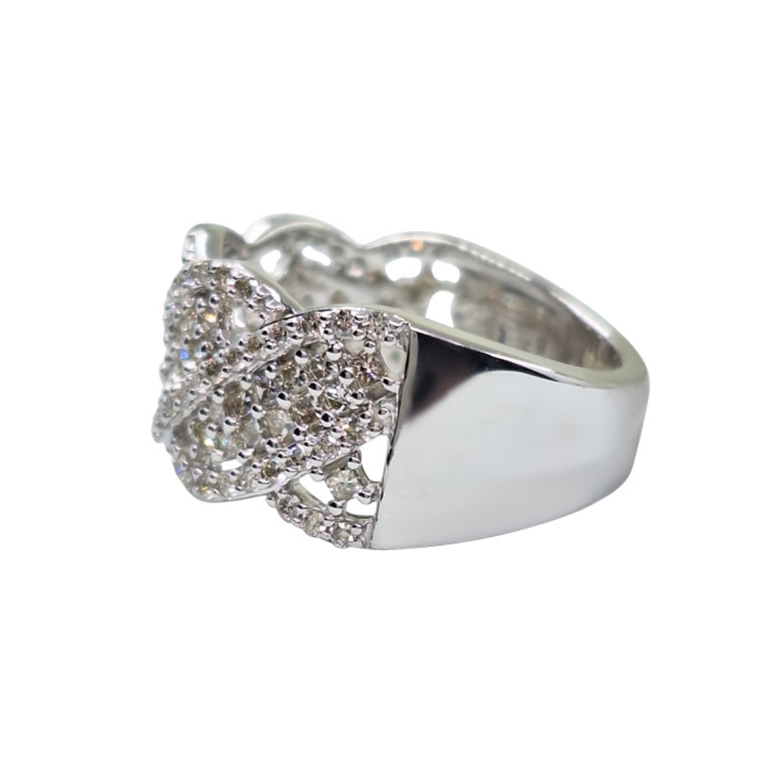 9ct White Gold Diamond Band Ring 1.25ct