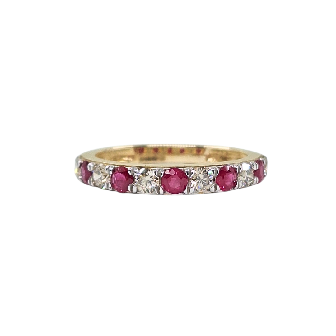 9ct Yellow Gold Ruby & Diamond Eternity Ring