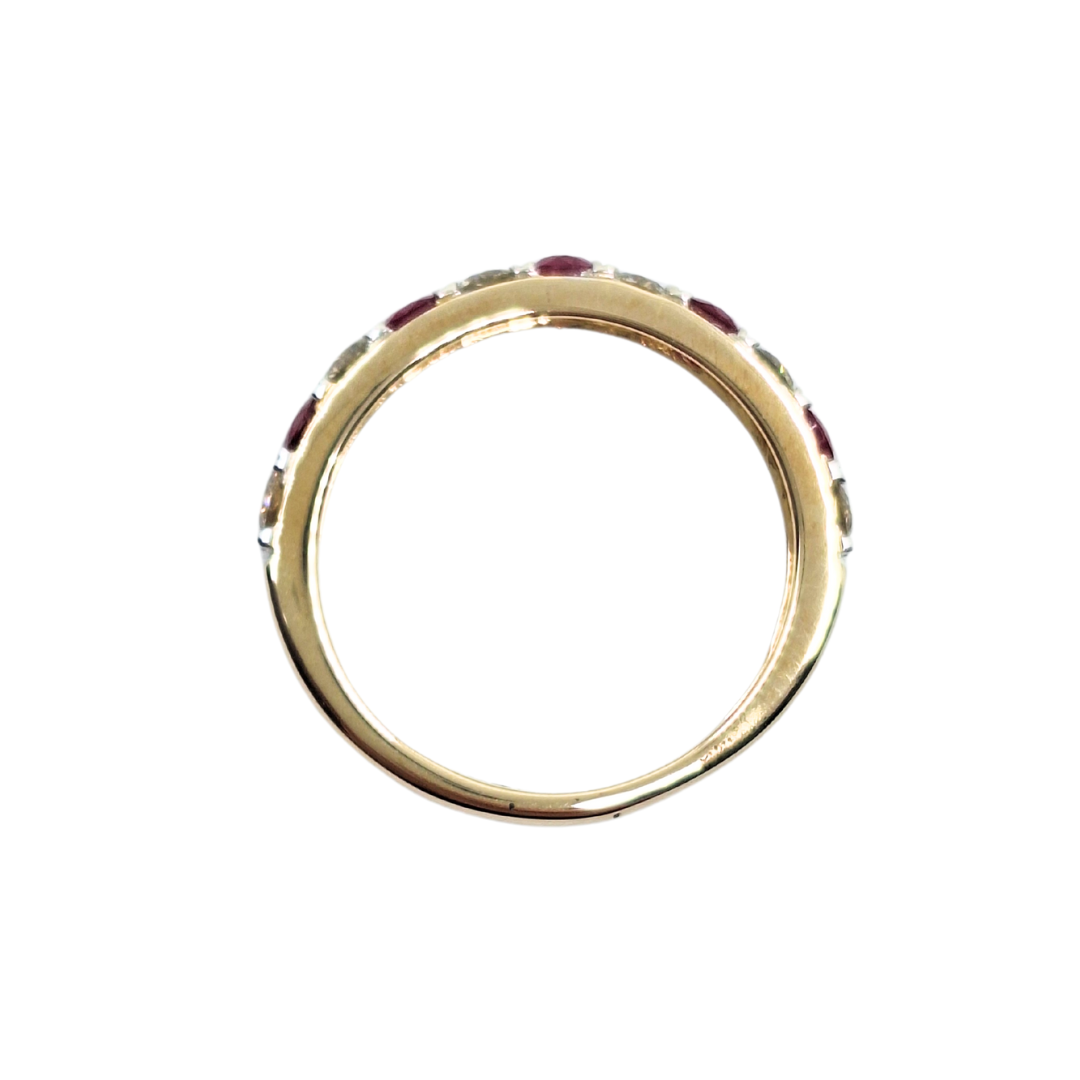9ct Yellow Gold Ruby & Diamond Eternity Ring
