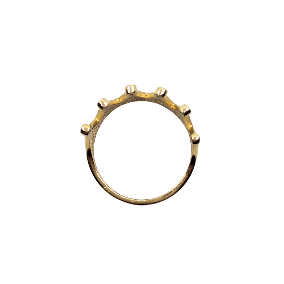 14ct Yellow Gold Cz Crown Ring