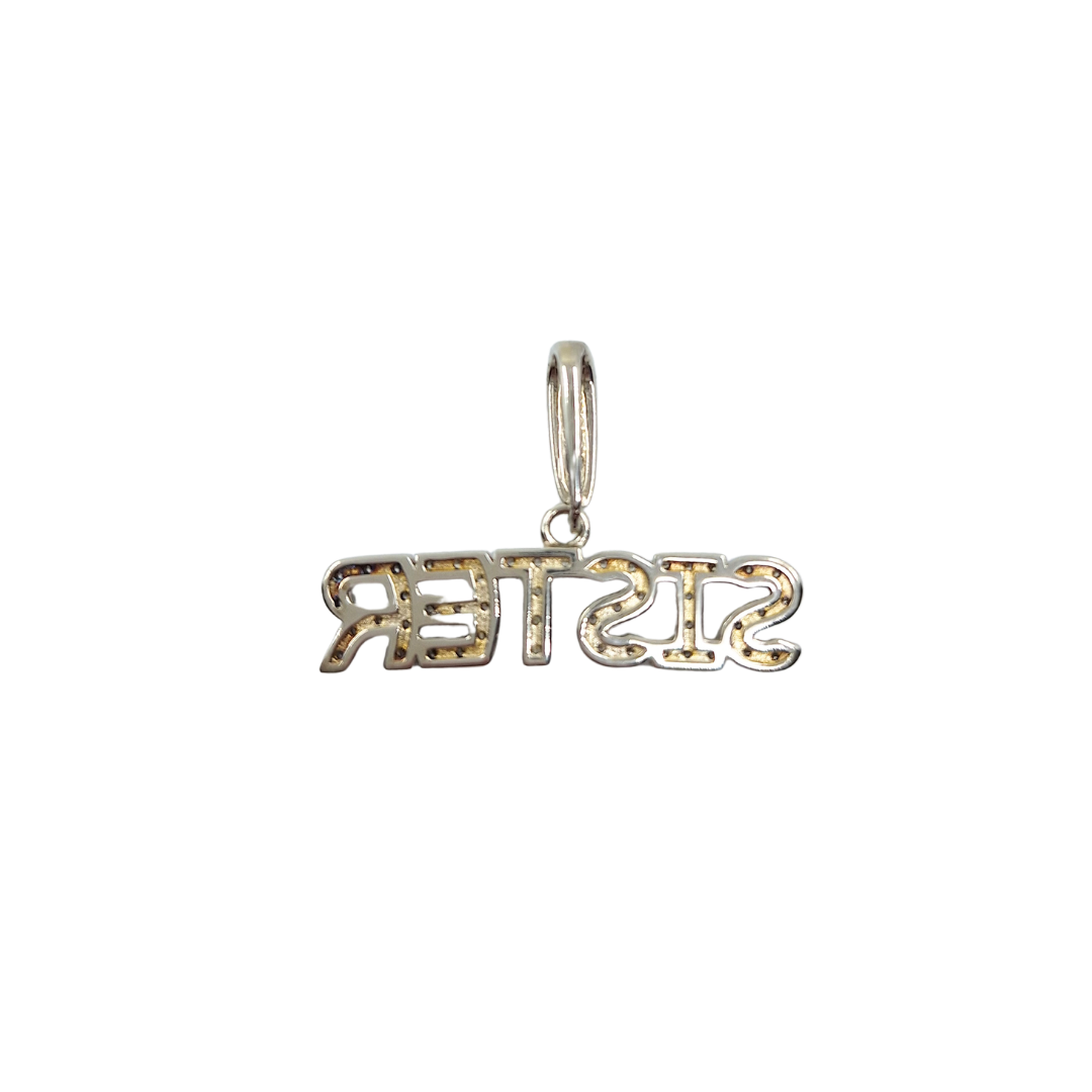 Silver Cubic Zirconia Sister Pendant