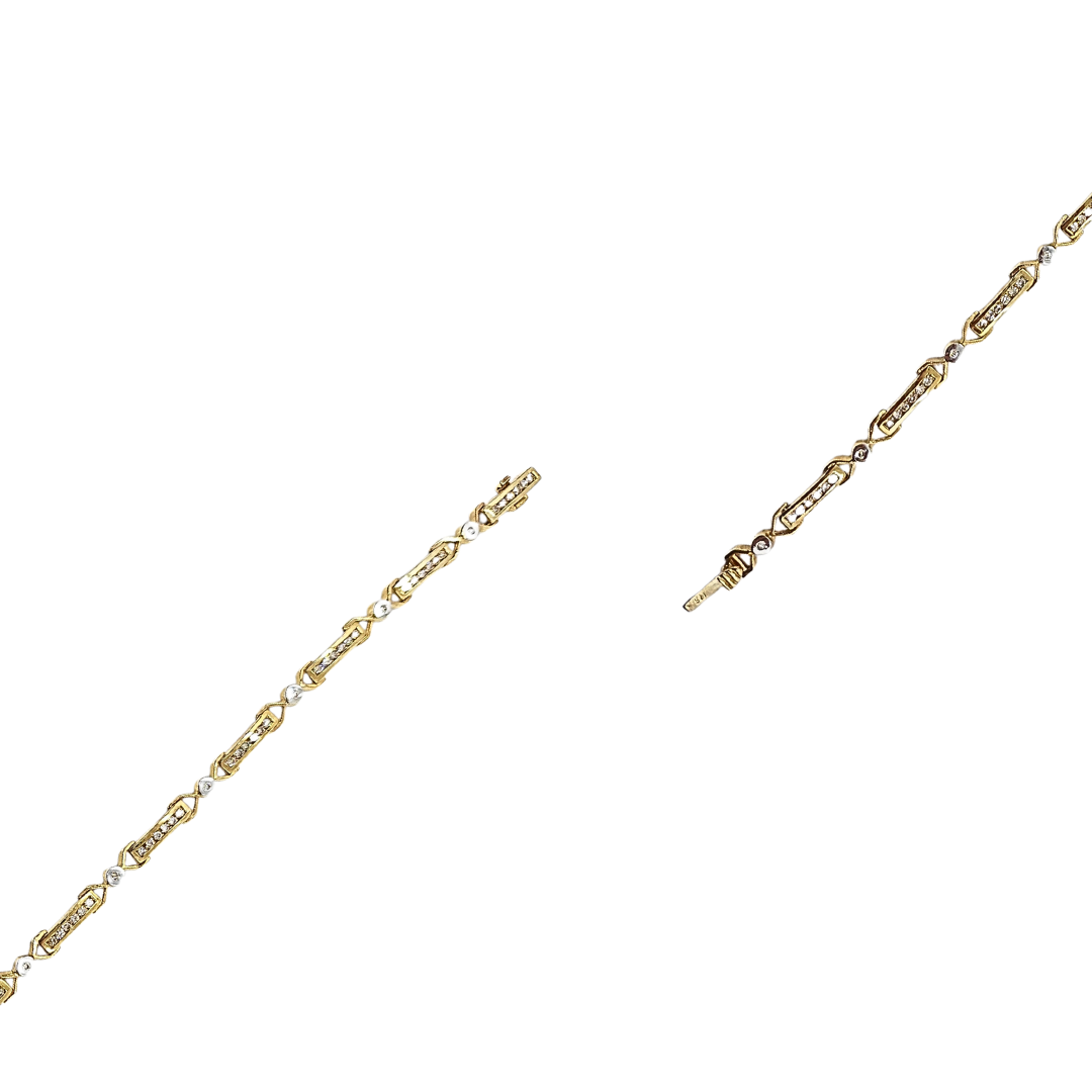 9ct Yellow Gold Diamond Bracelet 1.00ct