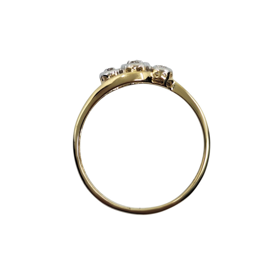 9ct Yellow Gold Diamond 3 Stone Ring