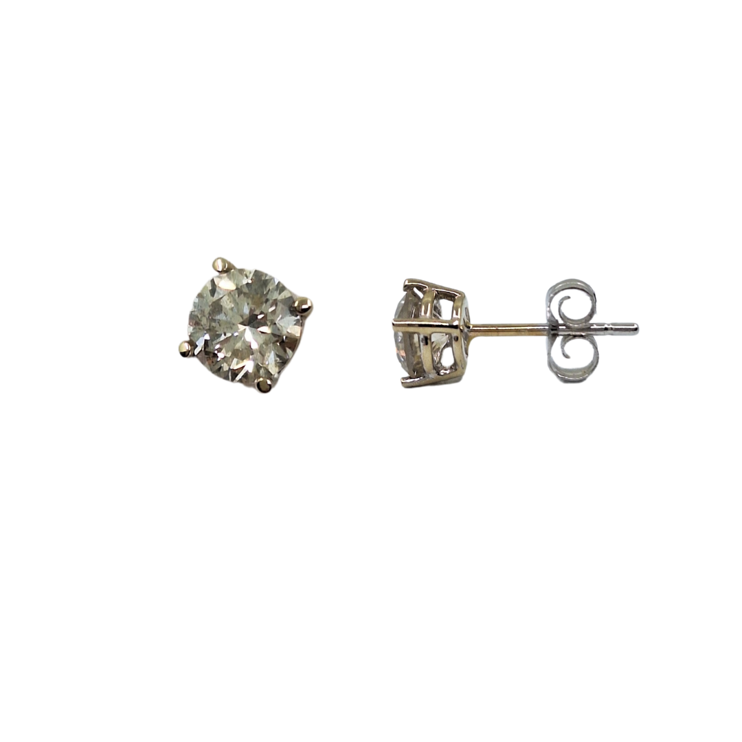 14ct White Gold Diamond Stud Earrings 1.03ct