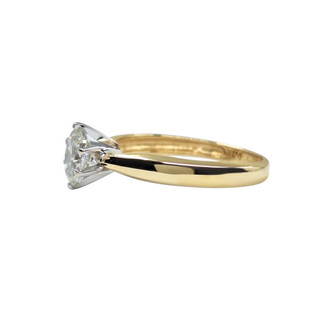 14ct Yellow Gold Oval Diamond Solitaire Ring 0.71ct