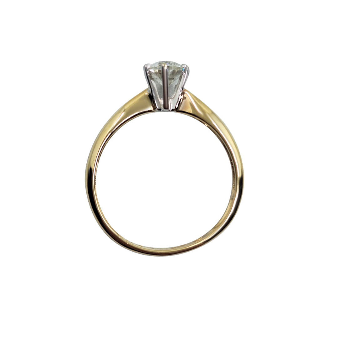 14ct Yellow Gold Oval Diamond Solitaire Ring 0.71ct