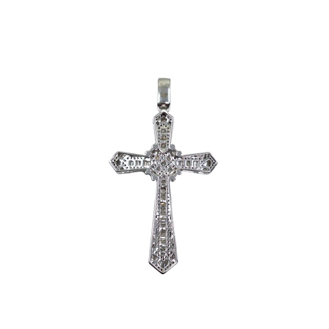 9ct White Gold Diamond Cross Pendant 1.66ct