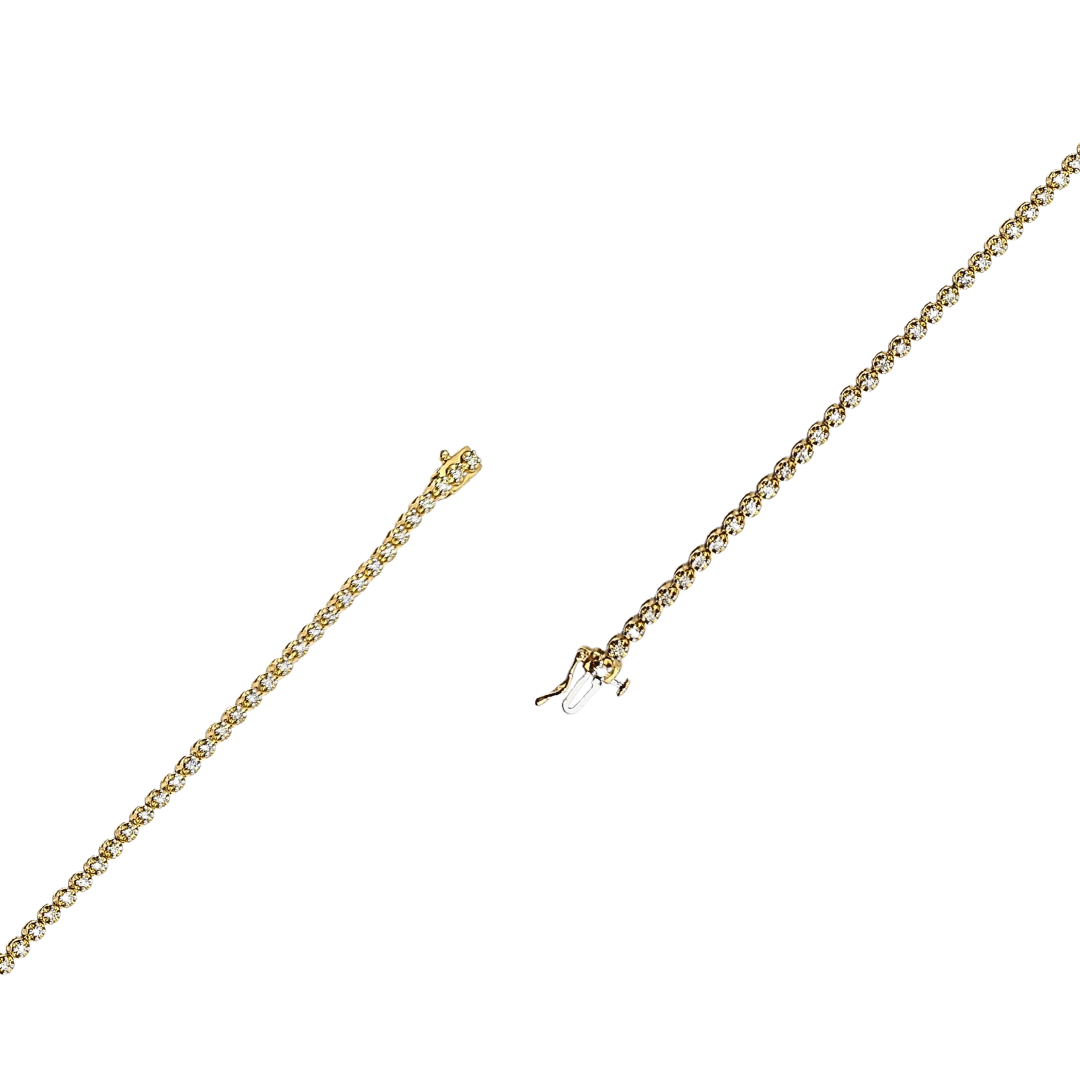 9ct Yellow Gold Diamond Tennis Bracelet 1ct