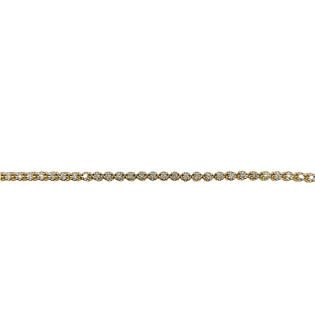 9ct Yellow Gold Diamond Tennis Bracelet 1ct