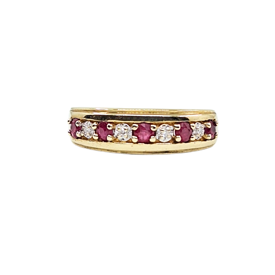 9ct Yellow Gold Ruby & Diamond Eternity Ring