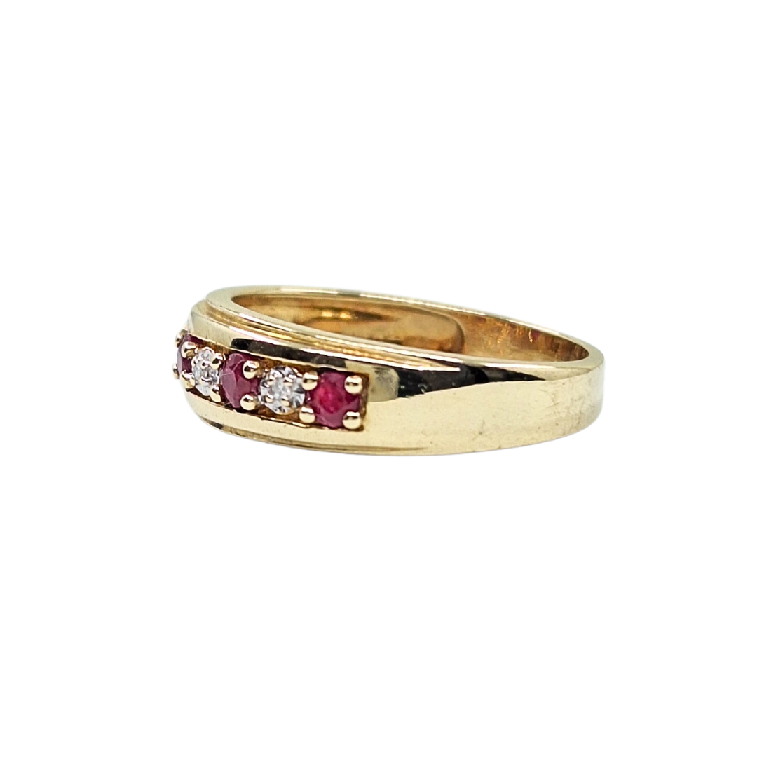 9ct Yellow Gold Ruby & Diamond Eternity Ring