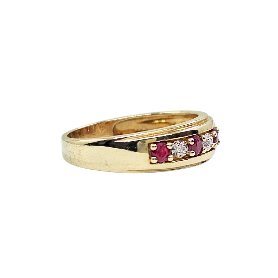 9ct Yellow Gold Ruby & Diamond Eternity Ring