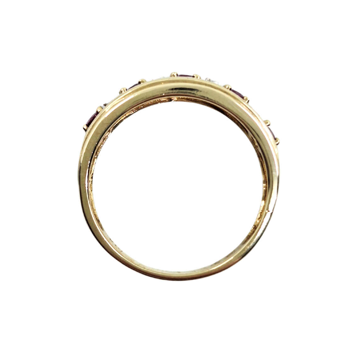 9ct Yellow Gold Ruby & Diamond Eternity Ring