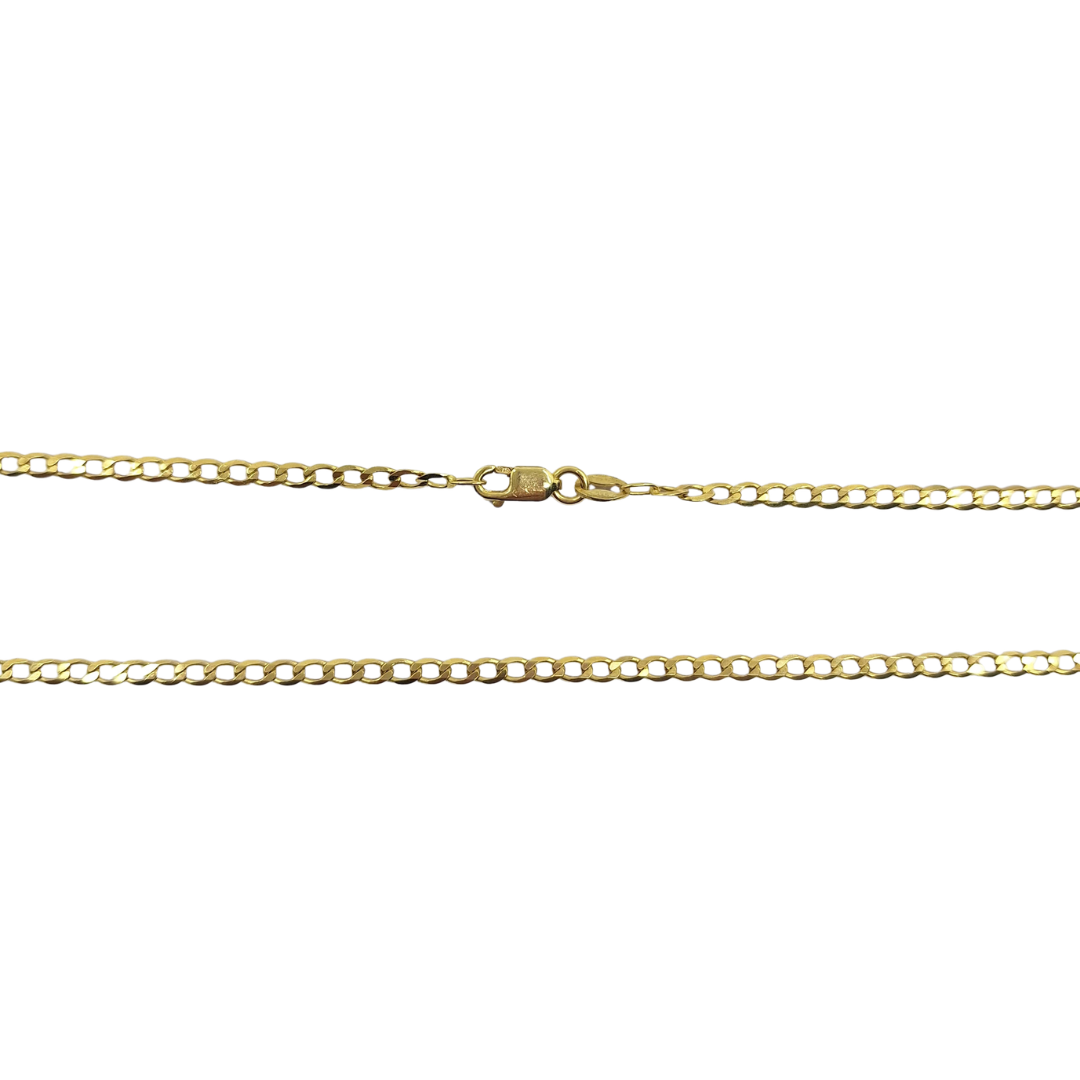 9ct Yellow Gold Solid Curb Chain 22"