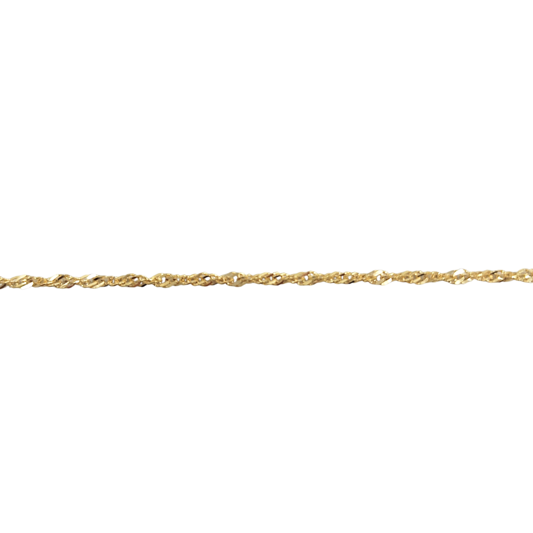 9ct Yellow Gold Solid Singapore Anklet 10"