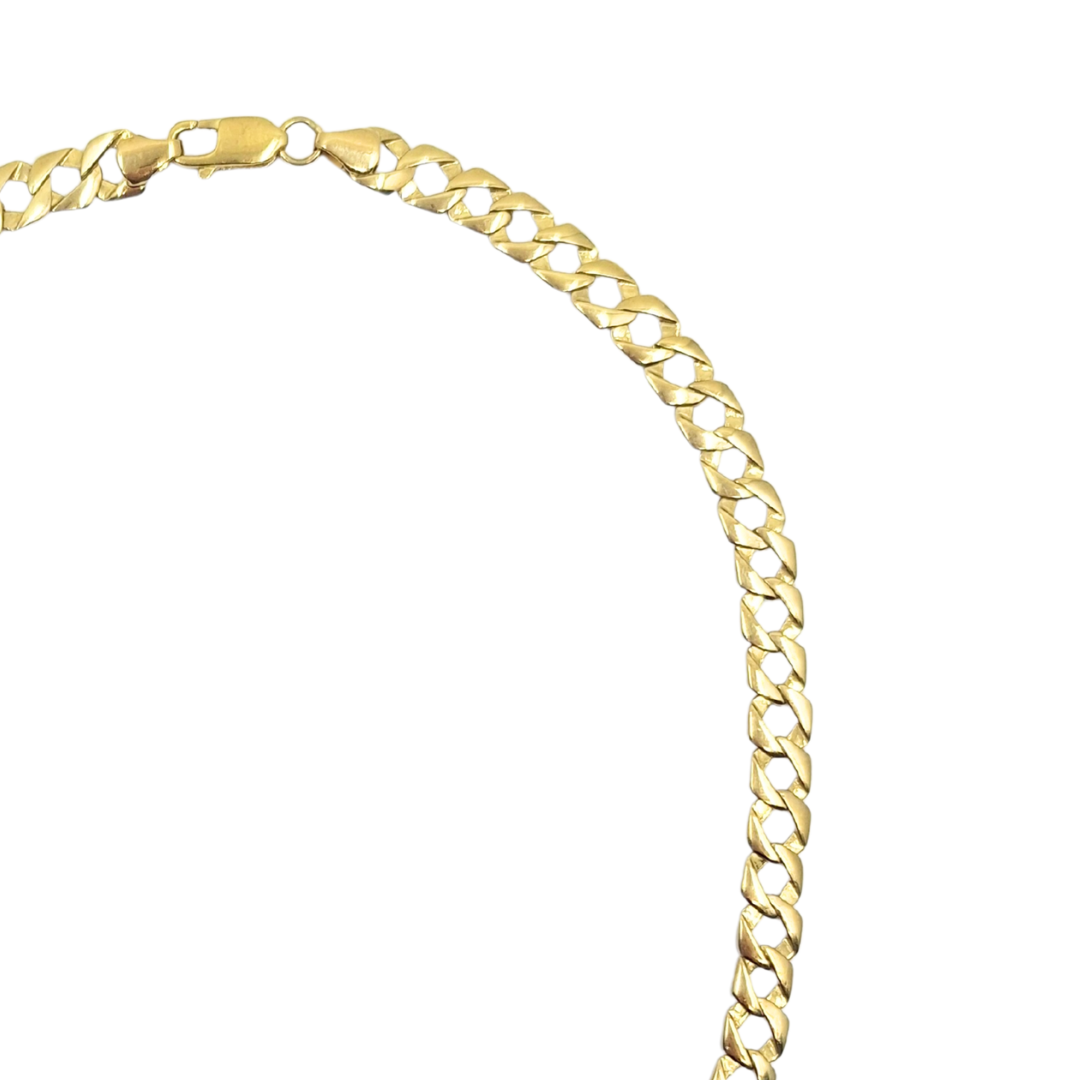 9ct Yellow Gold Cubic Zirconia Rolex Style Chain 17"