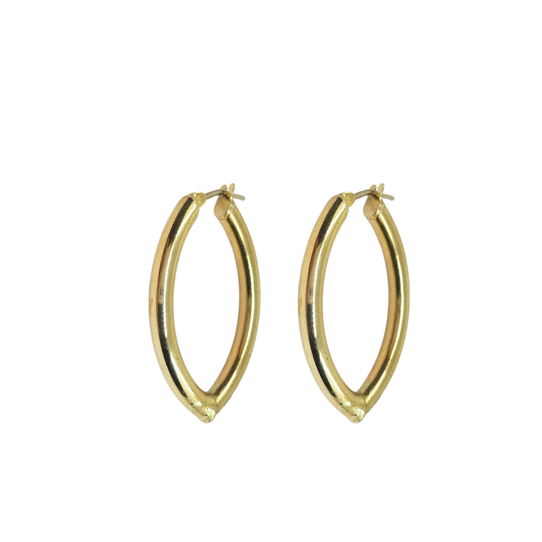 9ct Yellow Gold Plain Creole Earrings