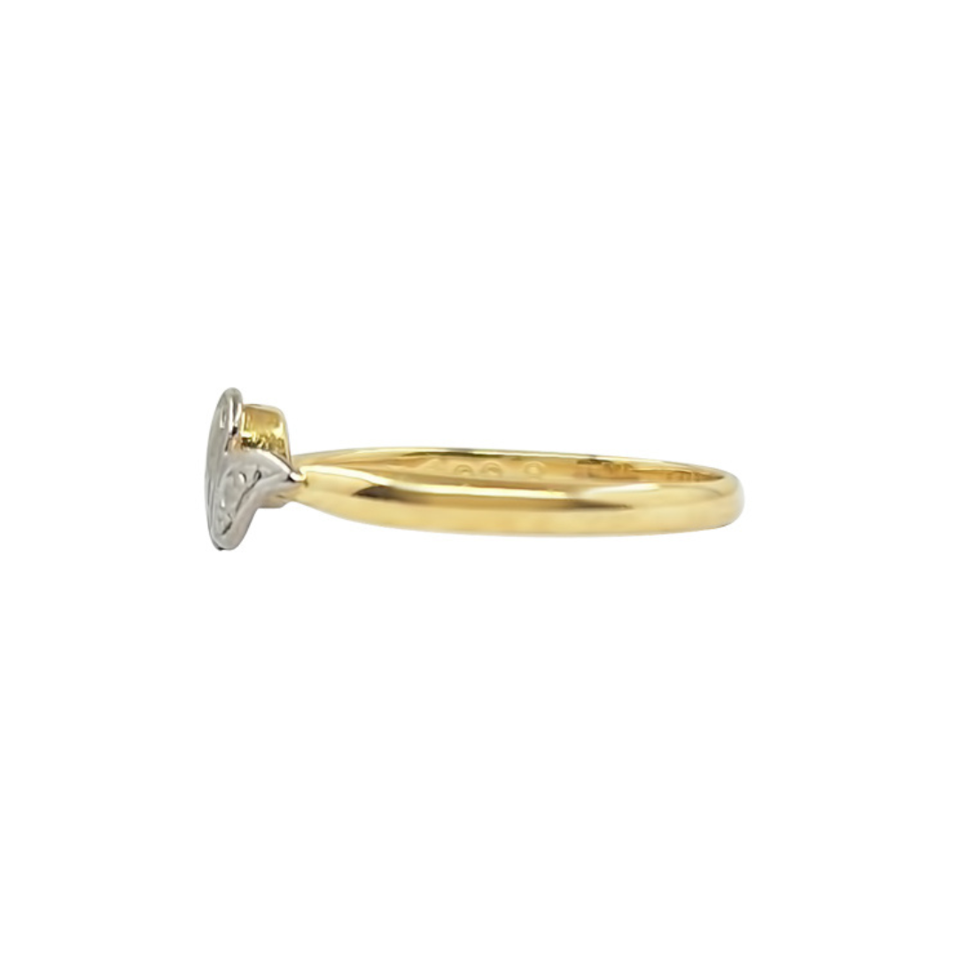 18ct Yellow Gold Diamond Heart Ring