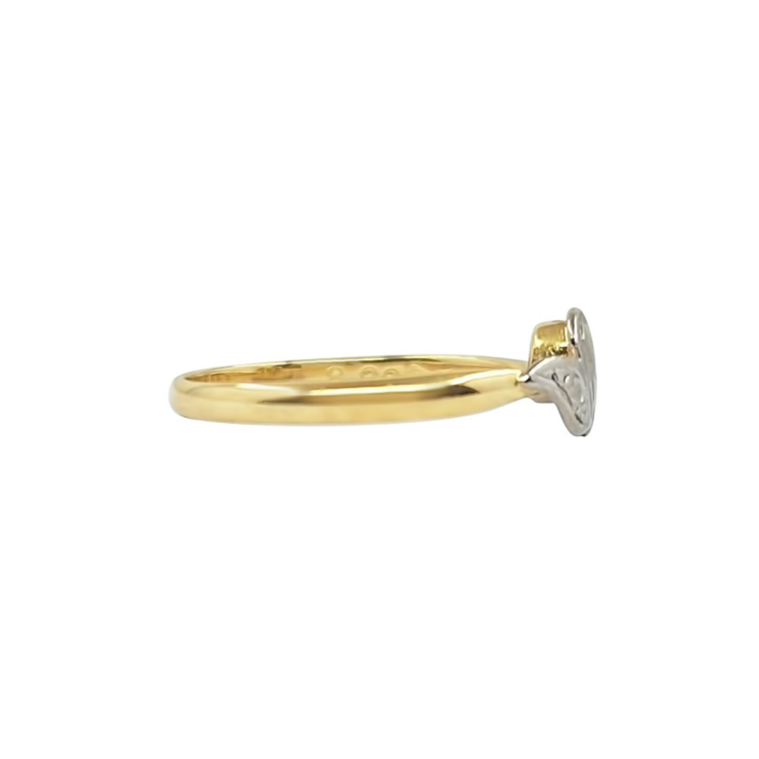 18ct Yellow Gold Diamond Heart Ring