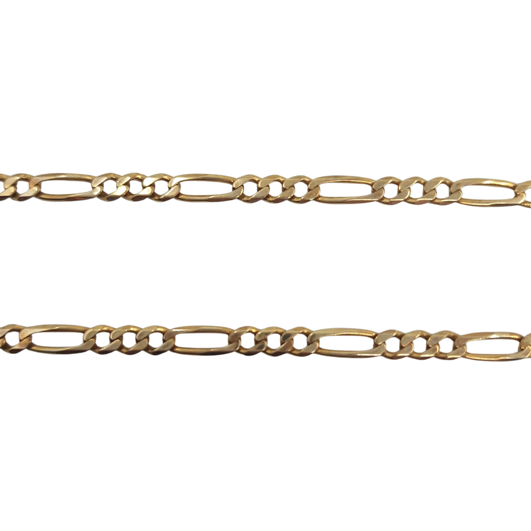 9ct Yellow Gold Figaro Chain 21"