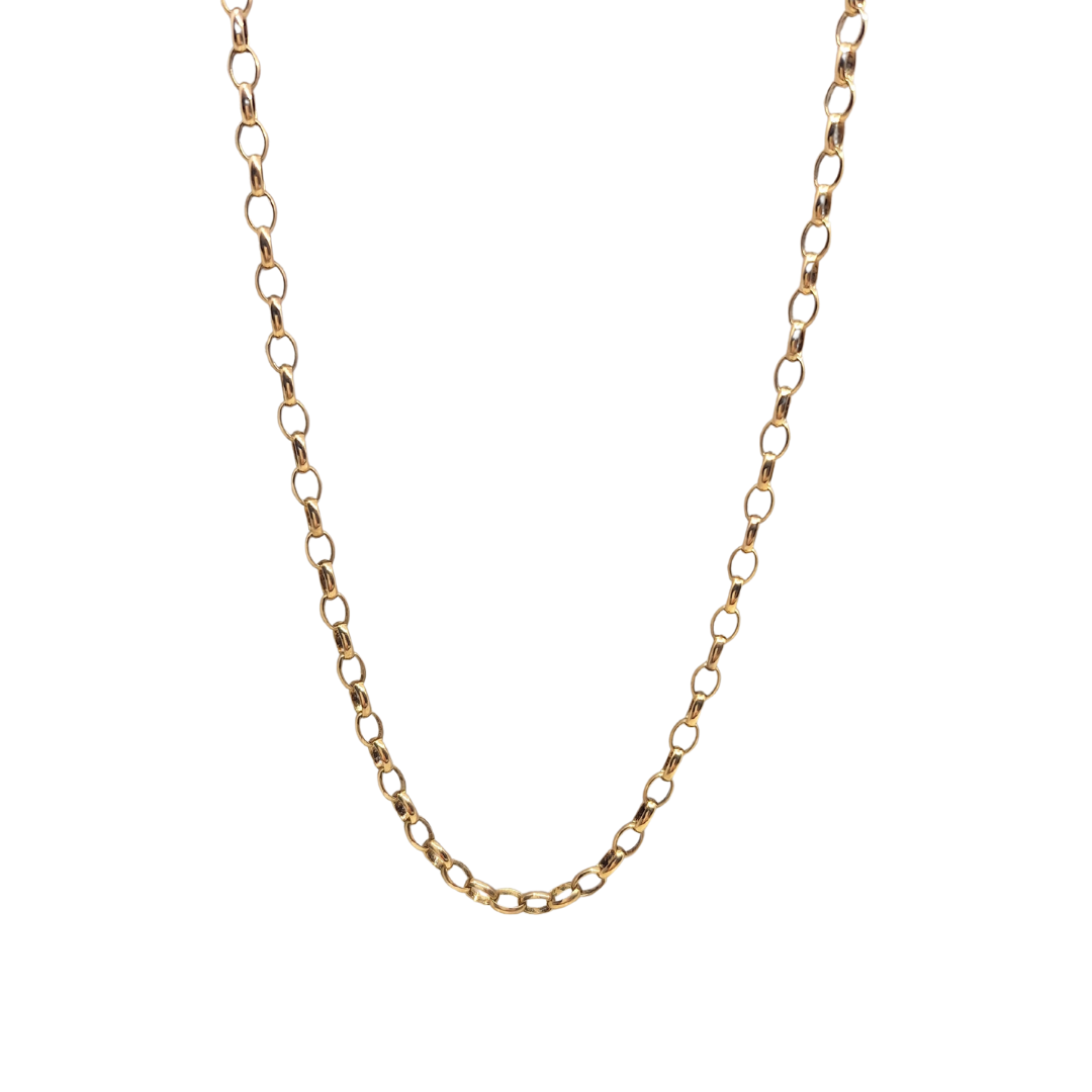 9ct Yellow Gold Oval Link Belcher Chain 24"